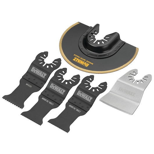 profile of Oscillating 5 piece Blade Set.